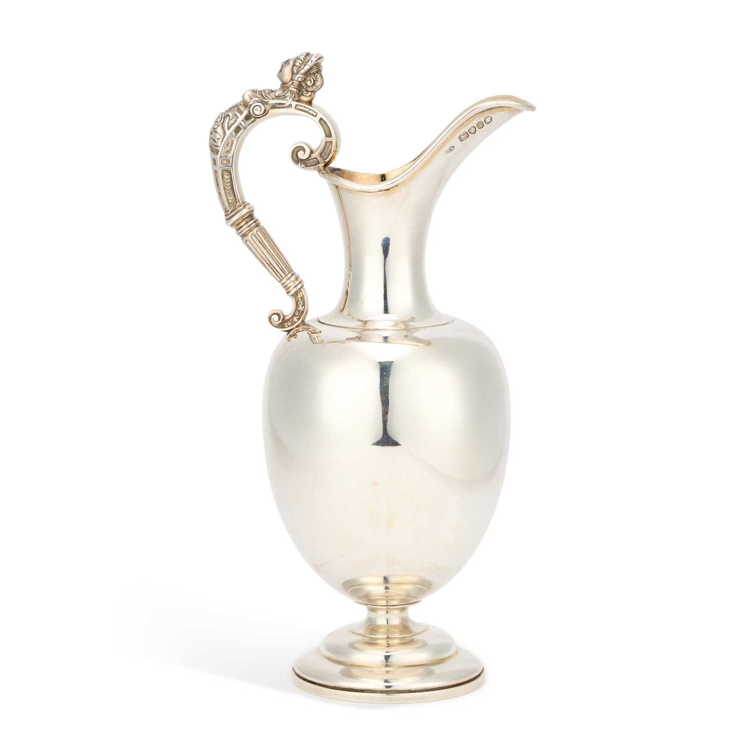 Lot 424 - A VICTORIAN SILVER WINE EWER