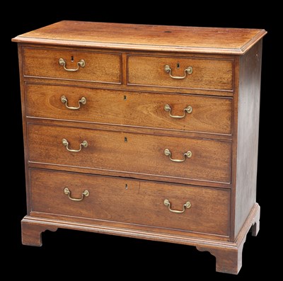 Lot 315 - A GEORGE III MAHOGANY CHEST OF DRAWERS