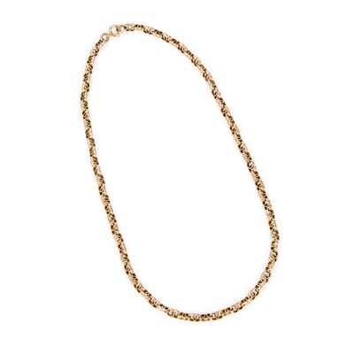 Lot 596 - A DOUBLE BELCHER CHAIN LINK NECKLACE