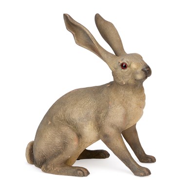 Lot 32 - A LARGE AUSTRIAN TERRACOTTA MODEL OF A HARE