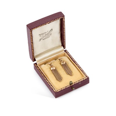 Lot 553 - A PAIR OF TASSEL PENDANT EARRINGS