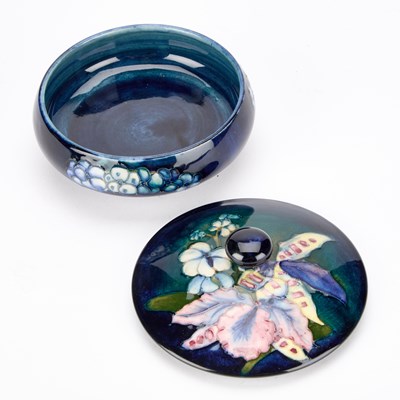 Lot 71 - A MOORCROFT POTTERY POWDER BOWL AND COVER