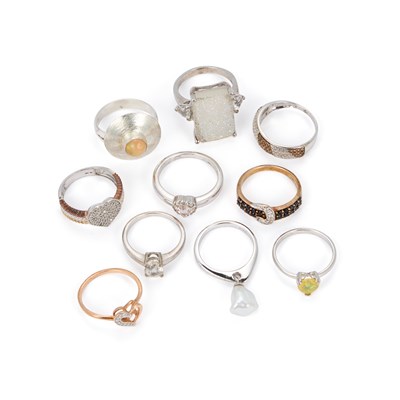 Lot 368 - A GROUP OF TEN VARIOUS GEM-SET RINGS