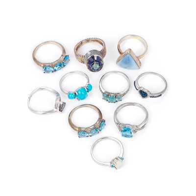 Lot 337 - A GROUP OF TEN VARIOUS GEM-SET RINGS
