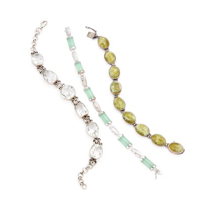 Lot 242 - THREE GEM-SET BRACELETS