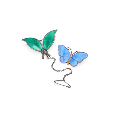 Lot 239 - TWO NORWEGIAN GUILLOCHÉ ENAMEL BROOCHES
