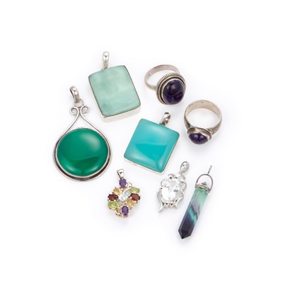 Lot 241 - A GROUP OF GEM-SET JEWELLERY