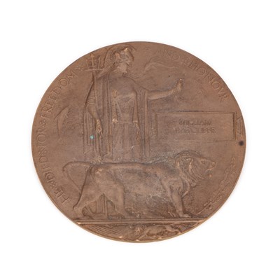 Lot 35 - A FIRST WORLD WAR DEATH PLAQUE