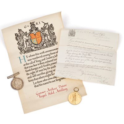 Lot 57 - A FIRST WORLD WAR CASUALTY MEDAL PAIR