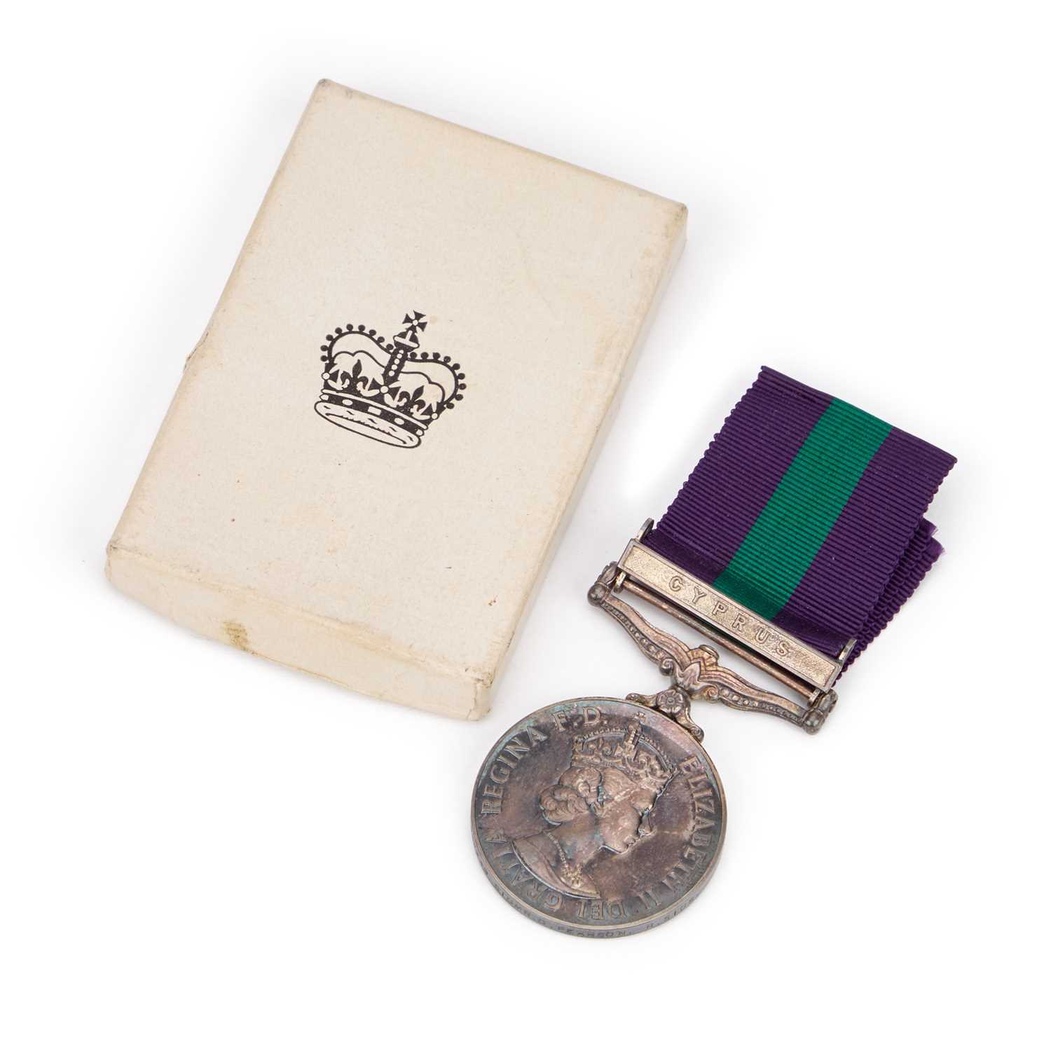 Lot 46 - AN ELIZABETH II GENERAL SERVICE MEDAL (G.S.M) WITH CYPRUS CLASP