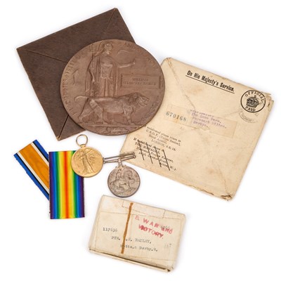 Lot 67 - A FIRST WORLD WAR CASUALTY GROUP