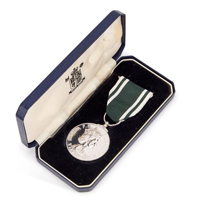 Lot 9 - AN ELIZABETH II AMBULANCE SERVICE EMERGENCY DUTIES LONG SERVICE AND GOOD CONDUCT MEDAL