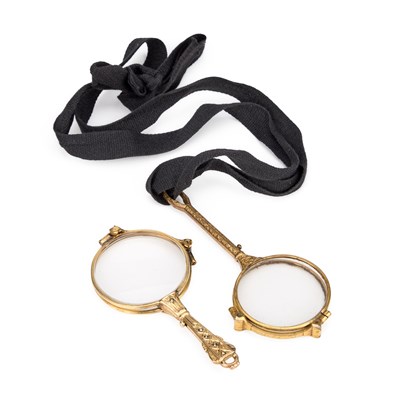 Lot 442 - TWO GOLD PLATED LORGNETTES