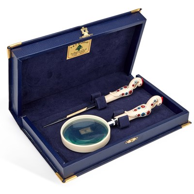 Lot 462 - A LEBANESE MAGNIFYING GLASS AND LETTER OPENER