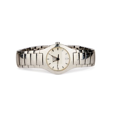 Lot 228 - A LADY'S STEEL LONGINES BRACELET WATCH