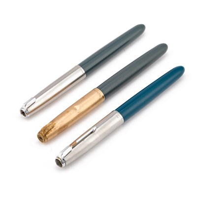 Lot 407 - THREE PARKER 51 FOUNTAIN PENS