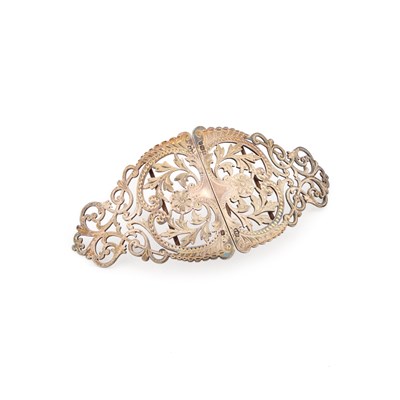 Lot 438 - A VICTORIAN SILVER BELT BUCKLE
