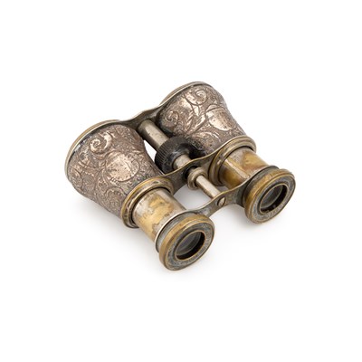 Lot 415 - A PAIR OF PARIS JOCKEY CLUB SILVER-MOUNTED BINOCULARS