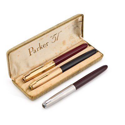 Lot 408 - THREE PARKER 51 FOUNTAIN PENS