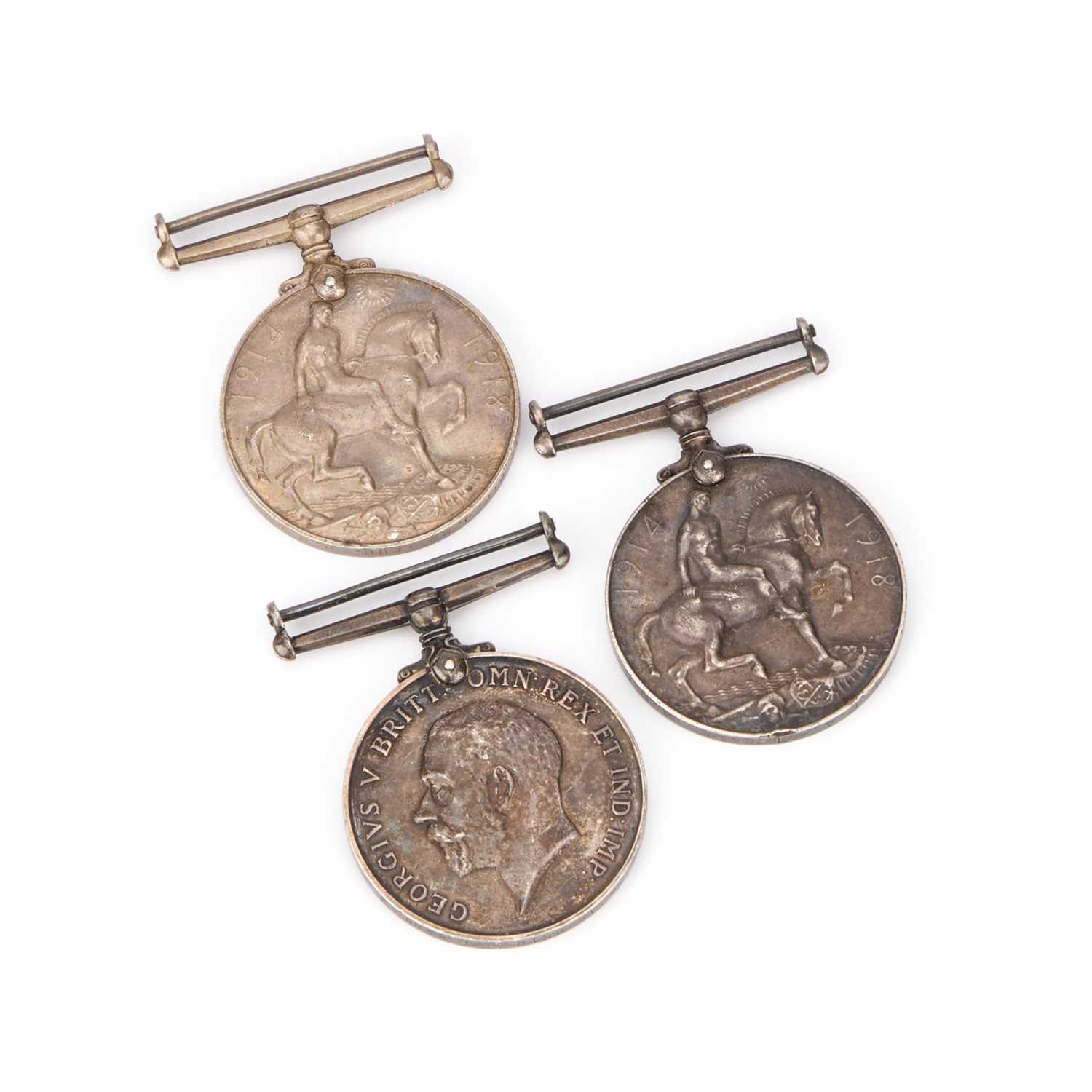 Lot 65 - THREE FIRST WORLD WAR MEDALS
