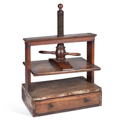 Lot 538 - A LATE GEORGIAN OAK BOOK PRESS