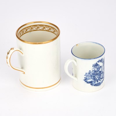 Lot 46 - A CAUGHLEY CHILDREN'S MUG AND A CAUGHLEY BLUE AND WHITE 'IMAGE' PATTERN COFFEE CAN
