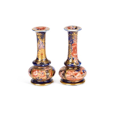 Lot 59 - A PAIR OF MASON IRONSTONE MINIATURE VASES