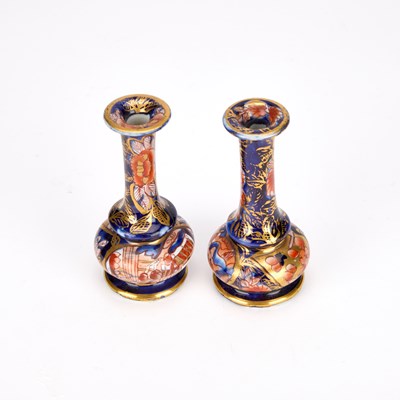 Lot 59 - A PAIR OF MASON IRONSTONE MINIATURE VASES