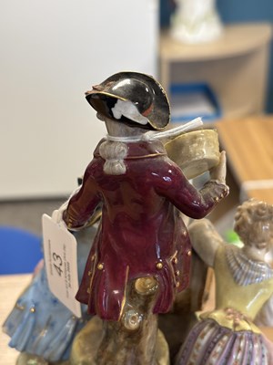 Lot 43 - A 19TH CENTURY MEISSEN FIGURE GROUP OF THE THREE WINEMAKERS