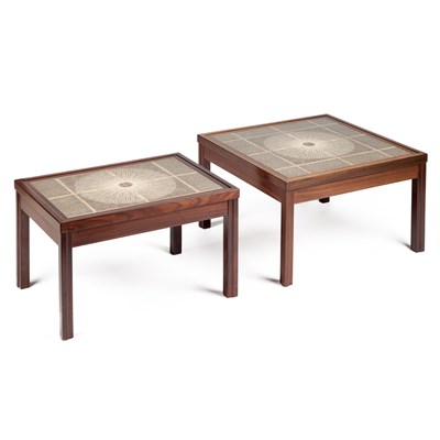 Lot 547 - KVALITET FORM FUNKTION, TWO 1960s DANISH ROSEWOOD AND TILE-TOP COFFEE TABLES