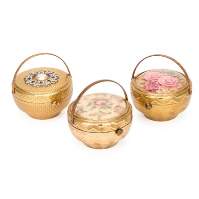 Lot 443 - THREE KIGU BOUQUET COMPACTS