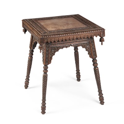 Lot 537 - A BURMESE CARVED HARDWOOD OCCASIONAL TABLE