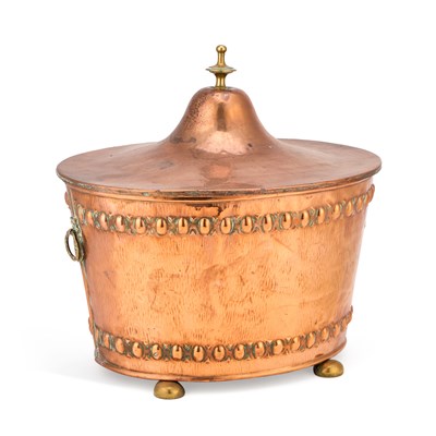 Lot 180 - AN EDWARDIAN COPPER COAL BIN