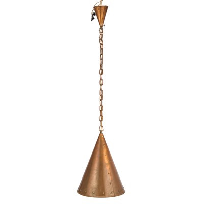 Lot 623 - A DANISH CONE-SHAPED COPPER PENDANT LIGHT