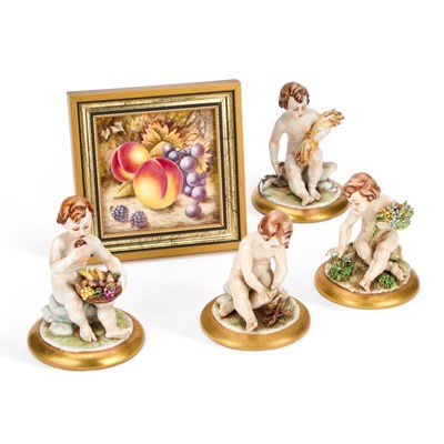 Lot 92 - A SET OF FOUR CAPODIMONTE FIGURES OF THE SEASON