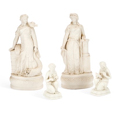 Lot 82 - TWO PAIRS OF PARIAN FIGURES