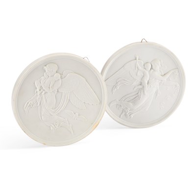Lot 104 - A PAIR OF BING & GRONDAHL BISQUE PORCELAIN PLAQUES