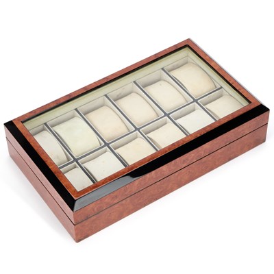 Lot 124 - A RAPPORT BURR WOOD COLLECTOR'S WATCH BOX