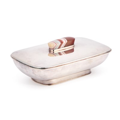 Lot 267 - AN ART DECO GERMAN STERLING SILVER BUTTER DISH