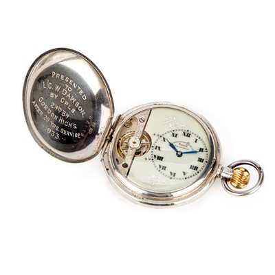 Lot 505 - A SILVER FULL HUNTER HEBDOMAS 8 DAY POCKET WATCH