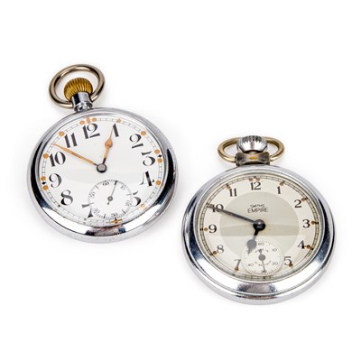 Lot 129 - A MILITARY POCKET WATCH AND A SMITHS POCKET WATCH