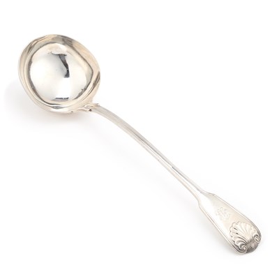 Lot 304 - A VICTORIAN SILVER SOUP LADLE