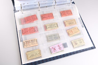 Lot 215 - ALBUM OF LEUCHTTURM PAGES FILLED WITH LIVERPOOL OVERHEAD RAILWAY CO TRAIN TICKETS