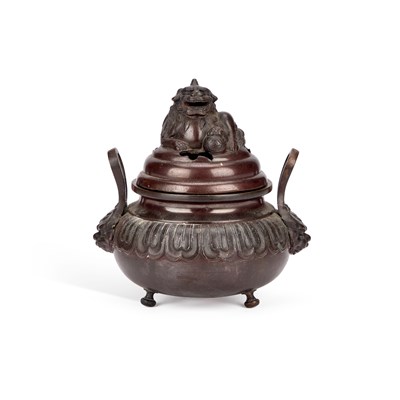Lot 80 - A CHINESE BRONZE TRIPOD CENSER AND COVER