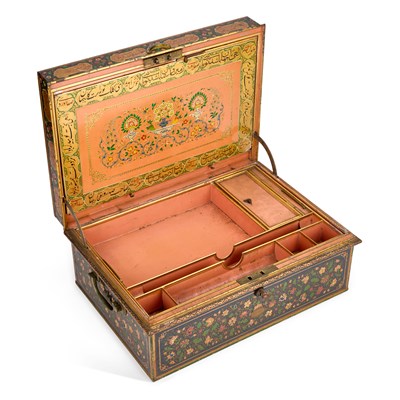 Lot 166 - AN ALLIBHOY VALLIJEE & SONS KASHMIRI METAL DESPATCH BOX