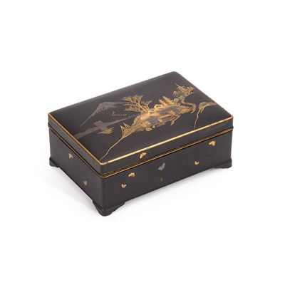 Lot 151 - A JAPANESE IRON KOMAI-STYLE CIGARETTE BOX