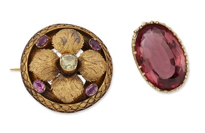Lot 2013 - TWO-MID 19TH CENTURY BROOCHES