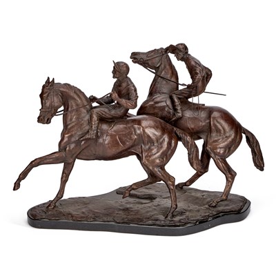 Lot 642 - A LARGE BRONZE EQUESTRIAN GROUP