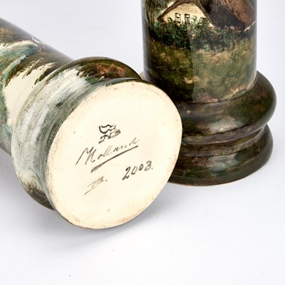 Lot 37 - A PAIR OF DUTCH POTTERY VASES