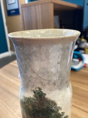 Lot 37 - A PAIR OF DUTCH POTTERY VASES